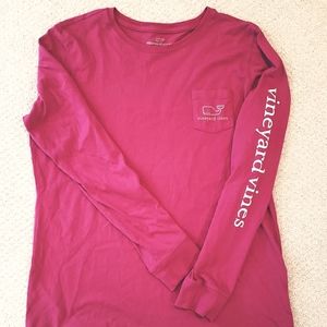 Vineyard Vines magenta pink long sleeve tee 🐳